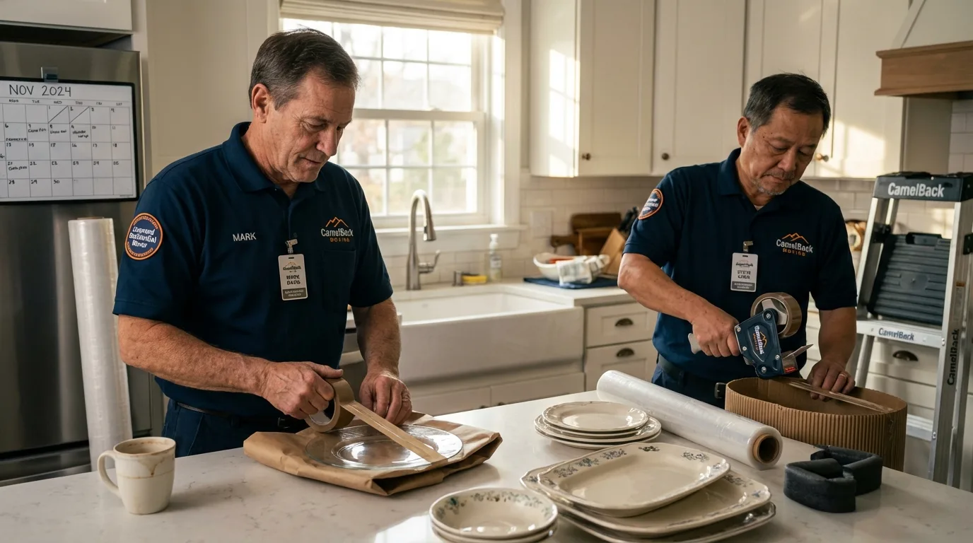 Professional crew packing kitchen dishware in Fairless Hills, PA